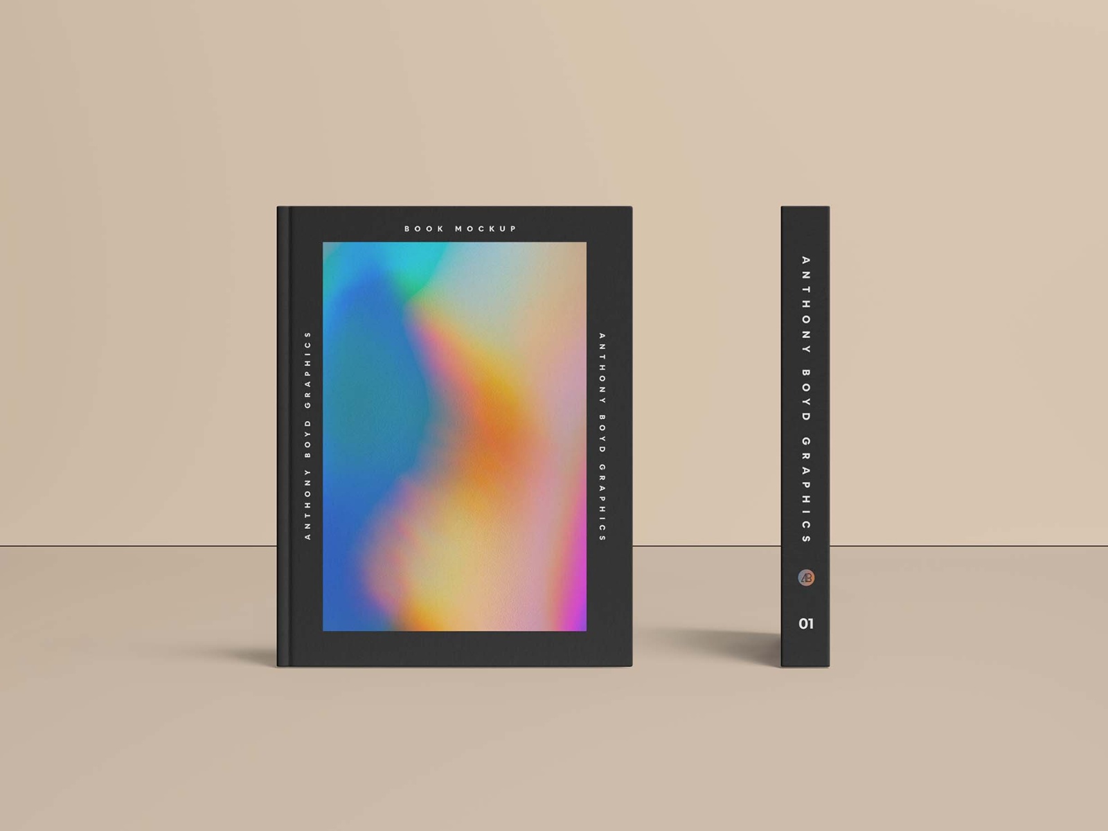 Free Book Spine And Cover PSD Mockup