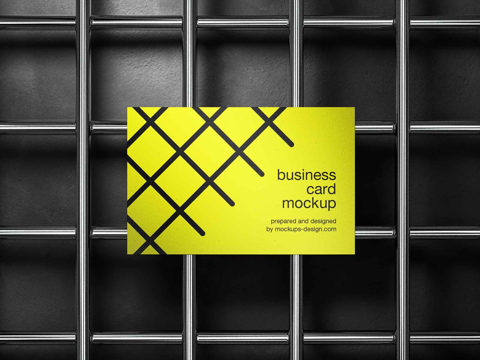 Free Business Card On Metal Mesh PSD Mockups