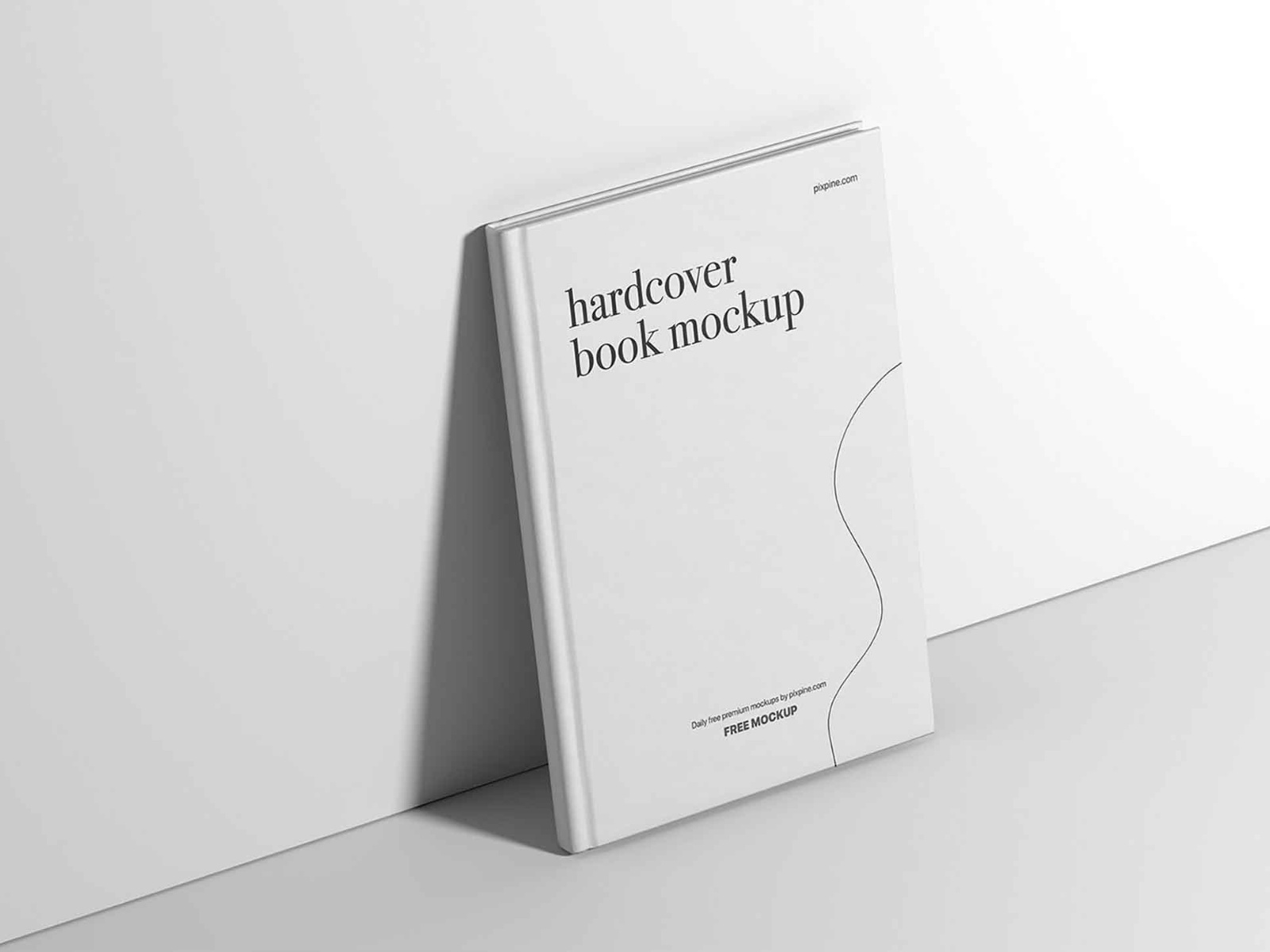 Free Hardcover Book Standing Wall PSD Mockup